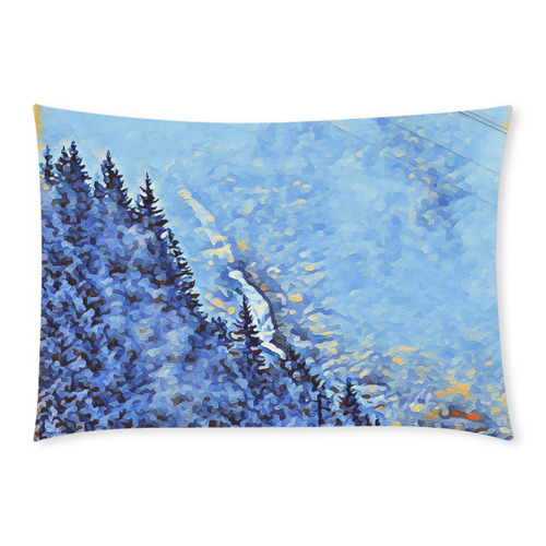 Waterfall in winter Custom Rectangle Pillow Case 20x30 (One Side)