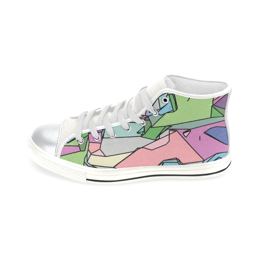 Geo Fun January A by FeelGood High Top Canvas Shoes for Kid (Model 017)
