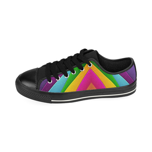 Colorful Pyramid Canvas Women's Shoes/Large Size (Model 018)