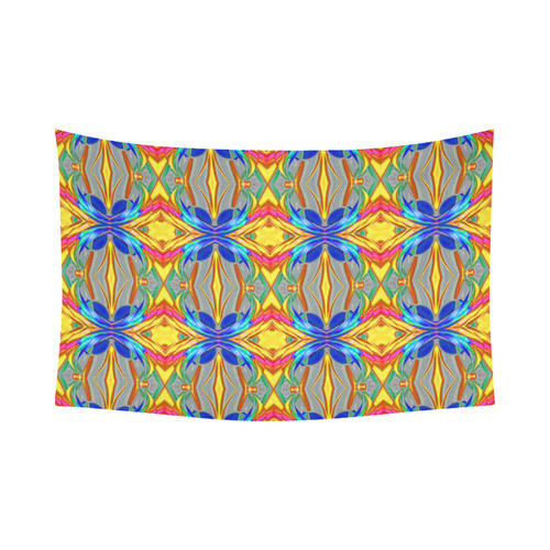 Abstract Colorful Ornament A Cotton Linen Wall Tapestry 90"x 60"