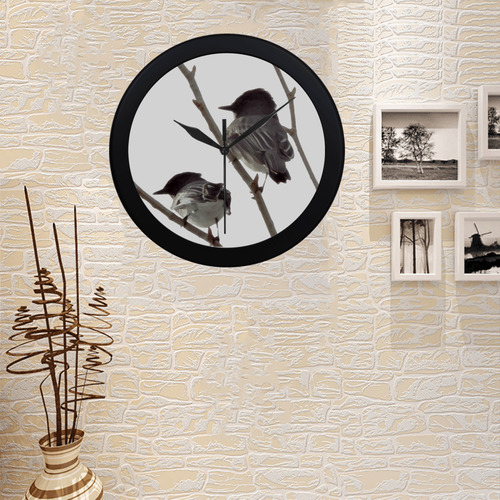 Winter Birds Circular Plastic Wall clock
