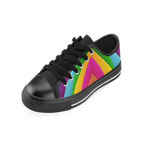 Colorful Pyramid Canvas Women's Shoes/Large Size (Model 018)