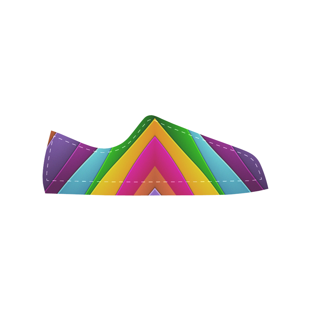 Colorful Pyramid Canvas Women's Shoes/Large Size (Model 018)