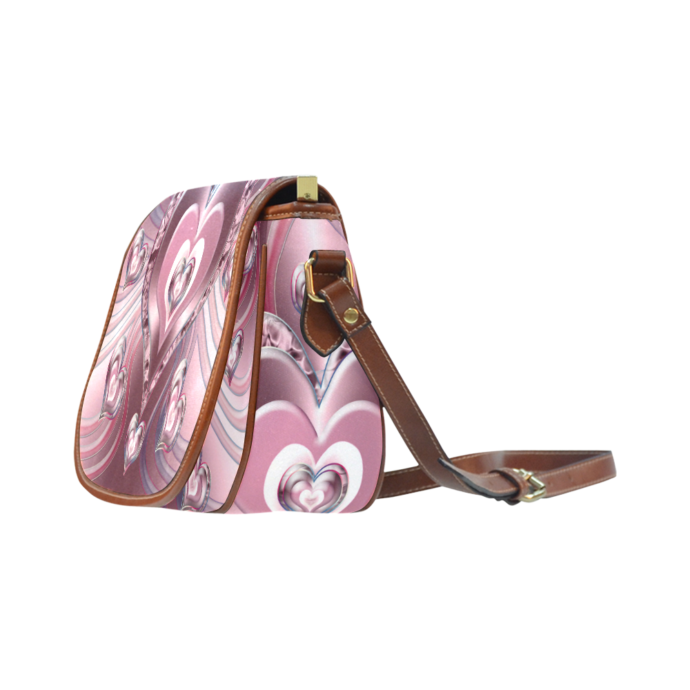 River Flowing Hearts Saddle Bag/Small (Model 1649) Full Customization