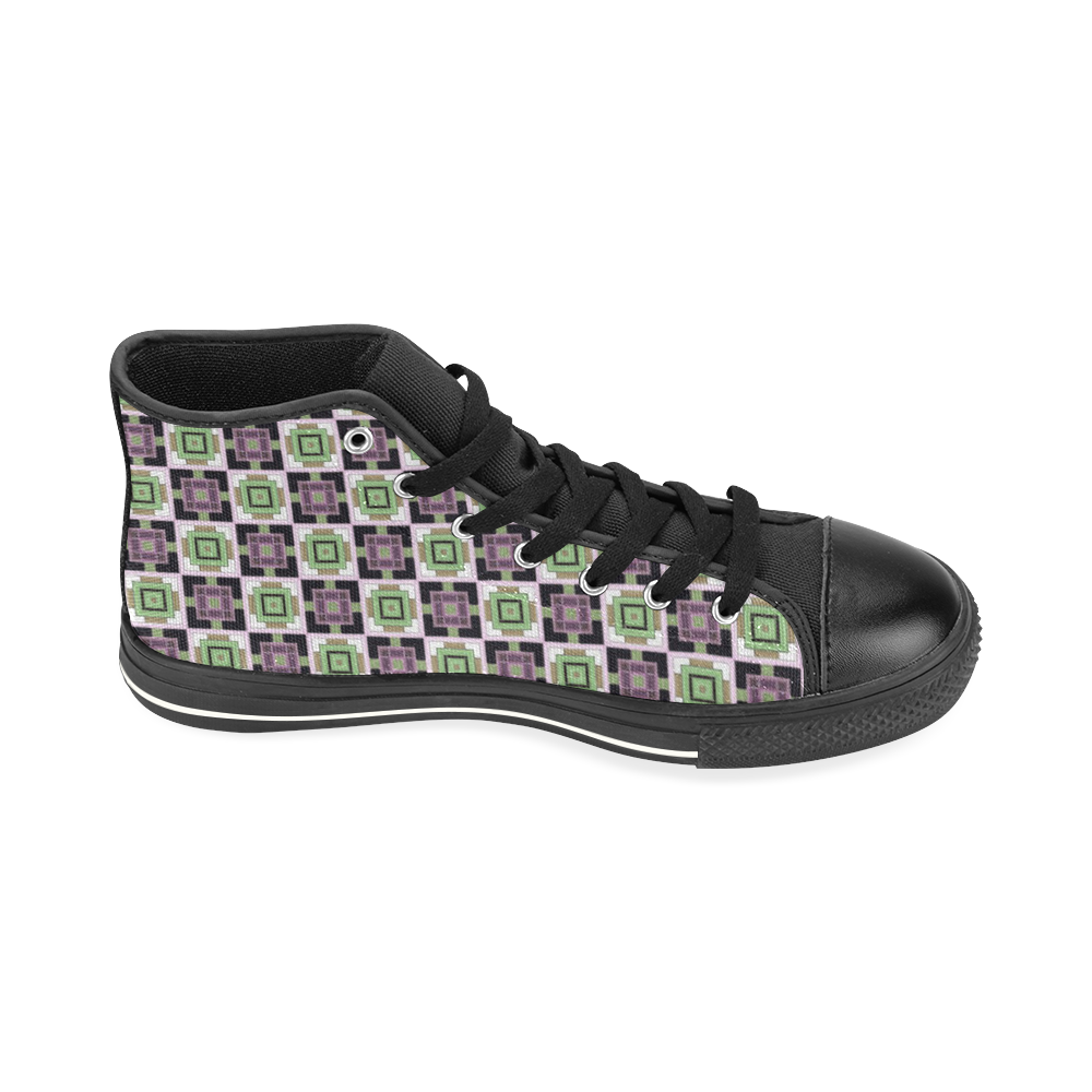 sweet little pattern D by FeelGood High Top Canvas Women's Shoes/Large Size (Model 017)