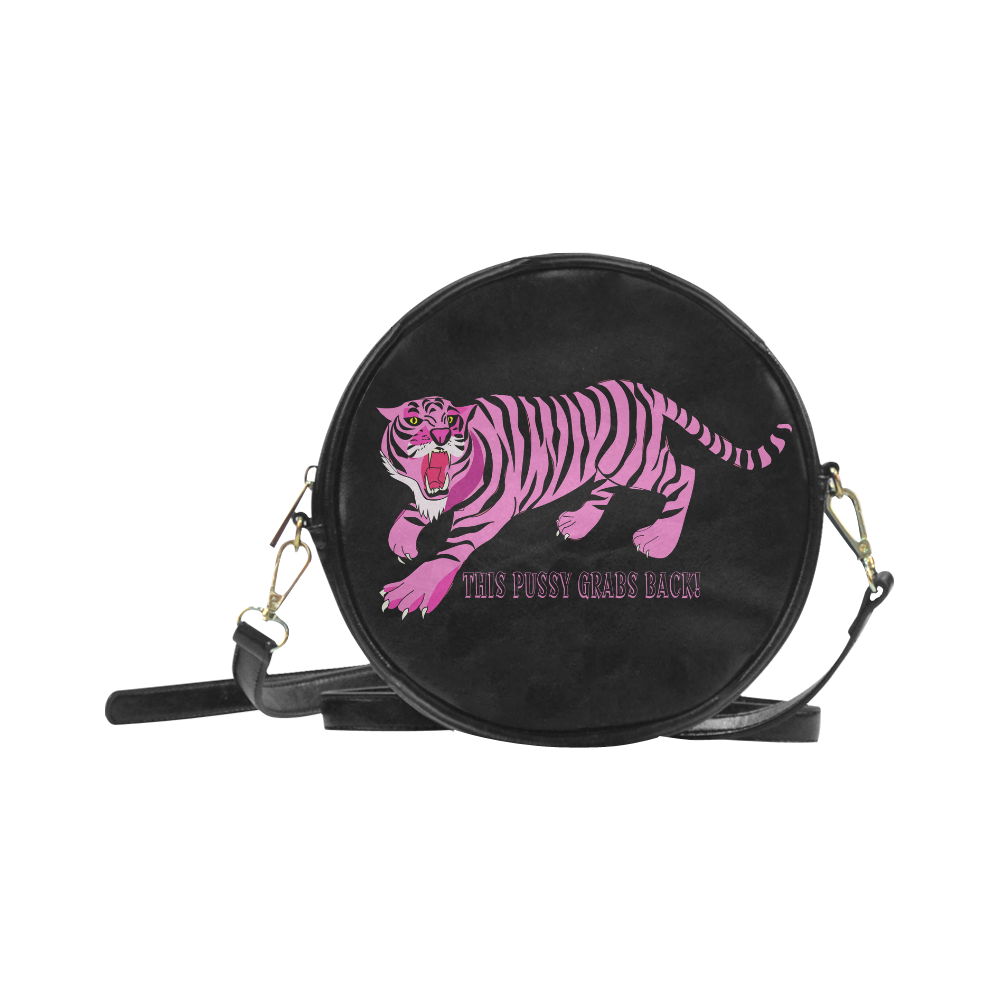 This Pussy Grabs Back! Round Sling Bag (Model 1647)