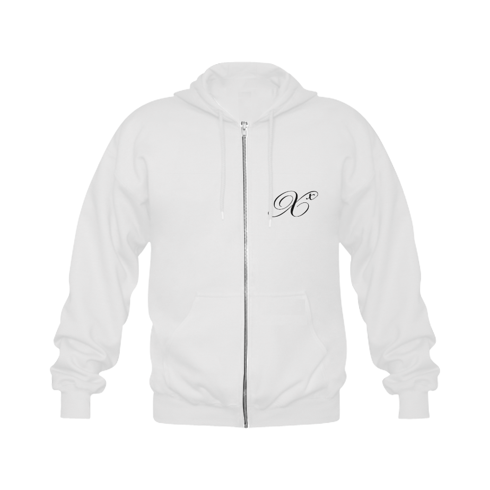 Alphabet X - Jera Nour Gildan Full Zip Hooded Sweatshirt (Model H02)