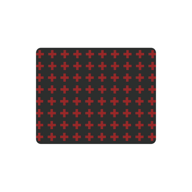 Punk Rock Red Crosses Rectangle Mousepad