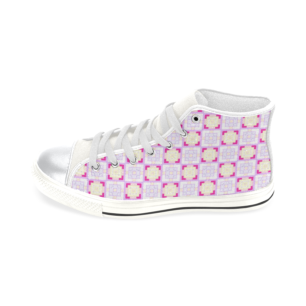 sweet little pattern  F by FeelGood High Top Canvas Shoes for Kid (Model 017)