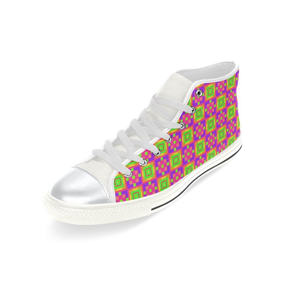 sweet little pattern C by FeelGood High Top Canvas Women's Shoes/Large Size (Model 017)