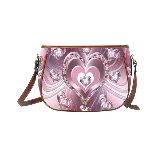 River Flowing Hearts Saddle Bag/Small (Model 1649) Full Customization