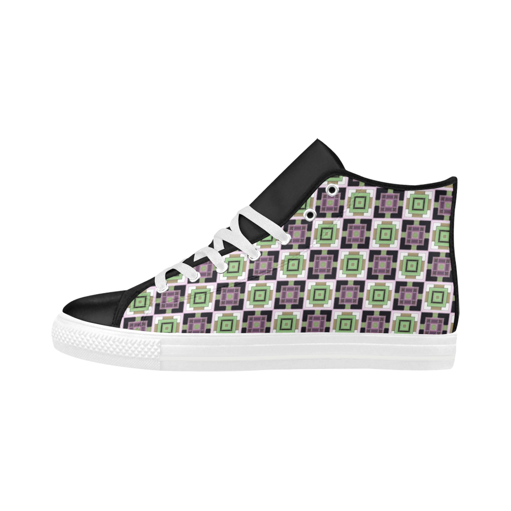 sweet little pattern D by FeelGood Aquila High Top Microfiber Leather Men's Shoes (Model 032)