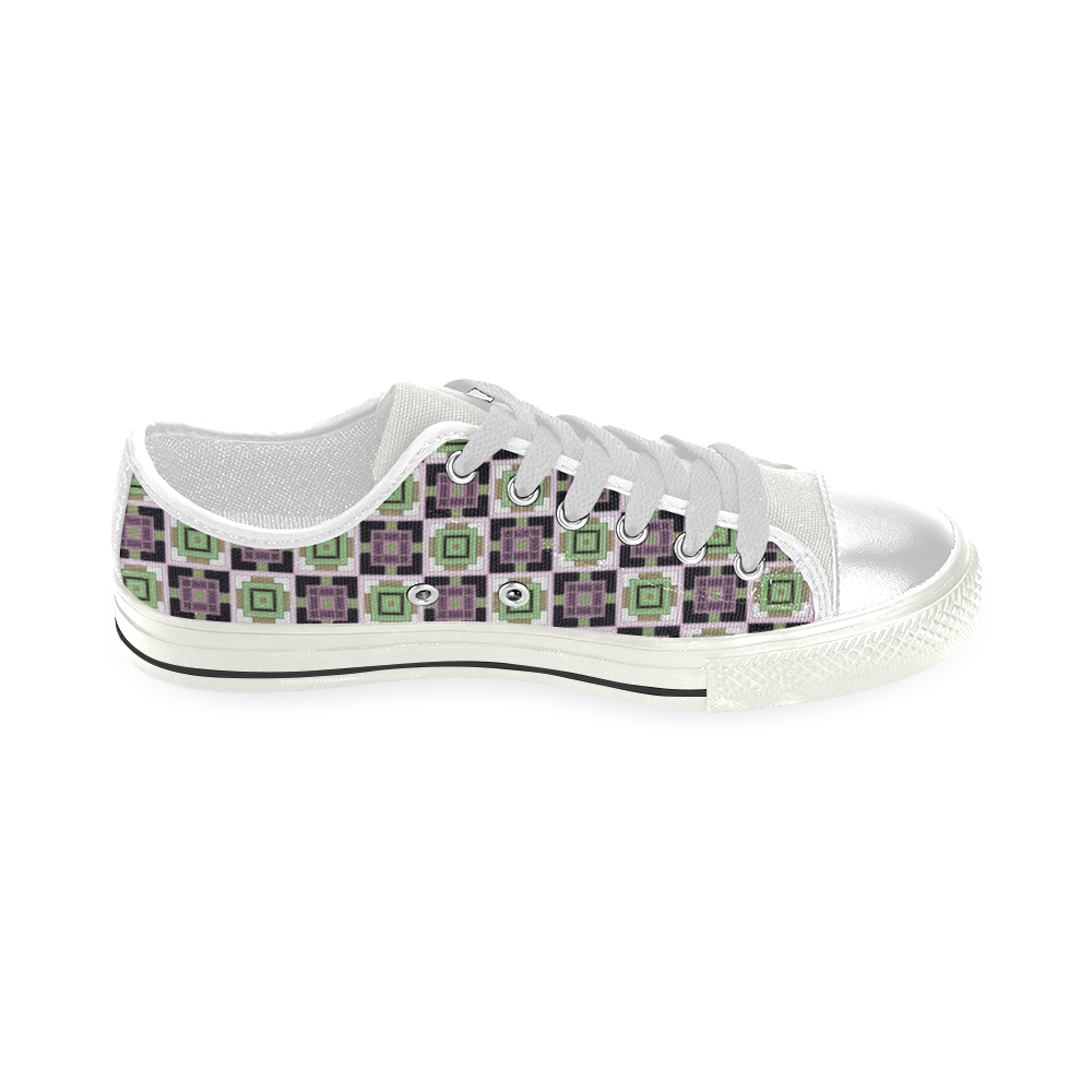 sweet little pattern D by FeelGood Low Top Canvas Shoes for Kid (Model 018)