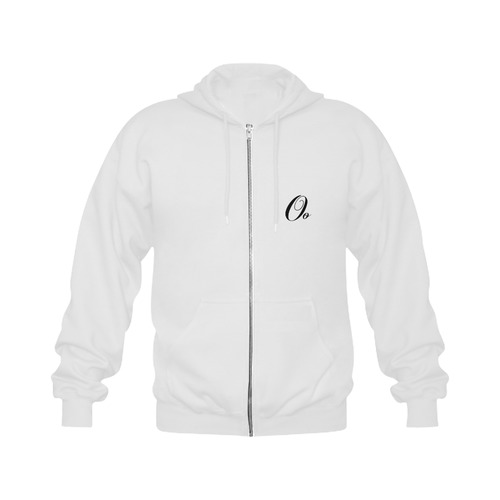 Alphabet O - Jera Nour Gildan Full Zip Hooded Sweatshirt (Model H02)
