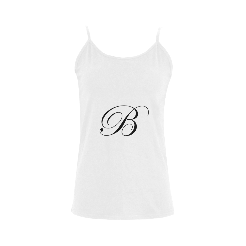 Letter B Classic Black - Jera Nour Women's Spaghetti Top (USA Size) (Model T34)