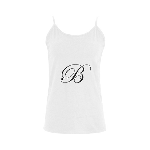 Letter B Classic Black - Jera Nour Women's Spaghetti Top (USA Size) (Model T34)