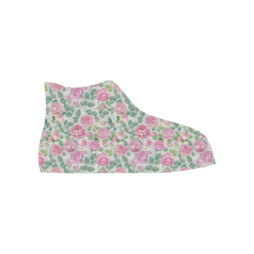 vintage roses, flowers High Top Canvas Shoes for Kid (Model 017)