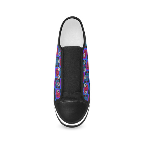 sweet little pattern E by FeelGood Women's Canvas Zipper Shoes/Large Size (Model 001)