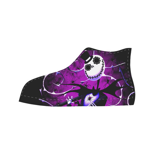 Jack Skellington Aquila High Top Microfiber Leather Women's Shoes (Model 032)