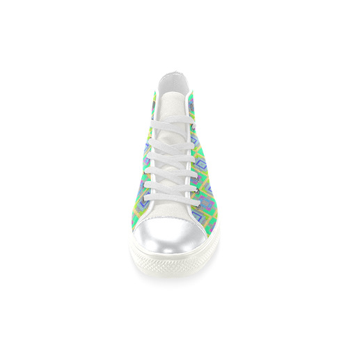 sweet little pattern A by FeelGood High Top Canvas Women's Shoes/Large Size (Model 017)