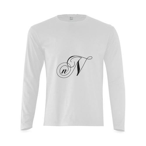 Alphabet N - Jera Nour Sunny Men's T-shirt (long-sleeve) (Model T08)