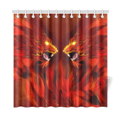 Fire Head Lions in Love ;-) Shower Curtain 72"x72"