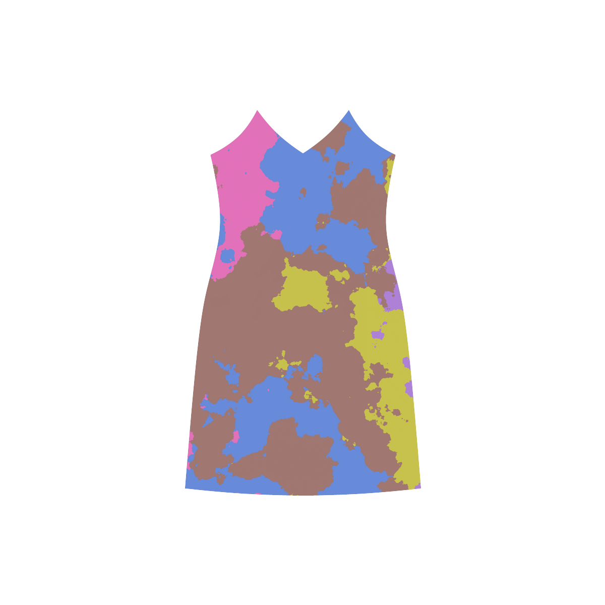 Retro texture V-Neck Open Fork Long Dress(Model D18)