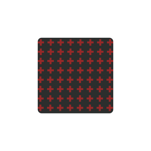 Punk Rock Red Crosses pattern Square Coaster