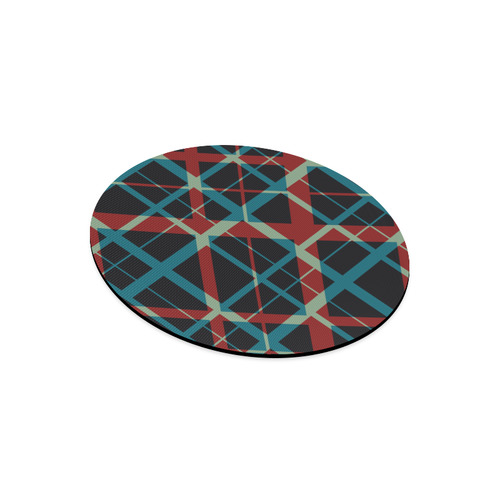 Plaid I pattern hipster design Round Mousepad