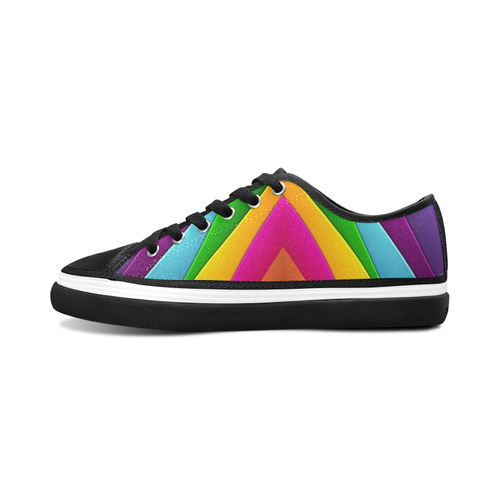 Colorful Pyramid Women's Canvas Zipper Shoes/Large Size (Model 001)