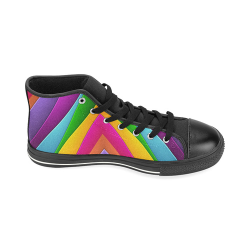 Colorful Pyramid High Top Canvas Women's Shoes/Large Size (Model 017)