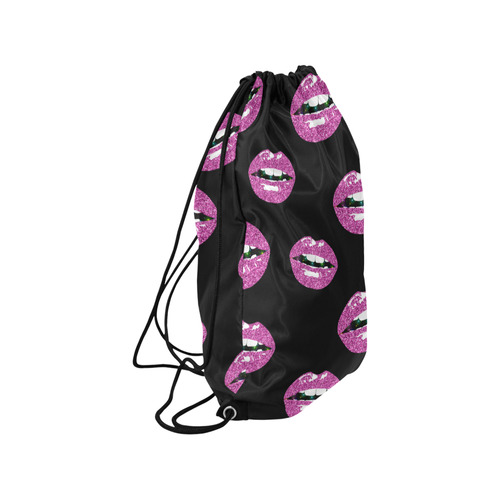 Glittery Kiss Medium Drawstring Bag Model 1604 (Twin Sides) 13.8"(W) * 18.1"(H)