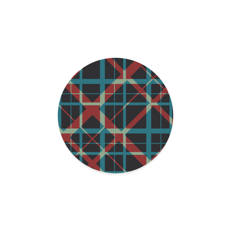 Plaid I pattern hipster style Round Coaster