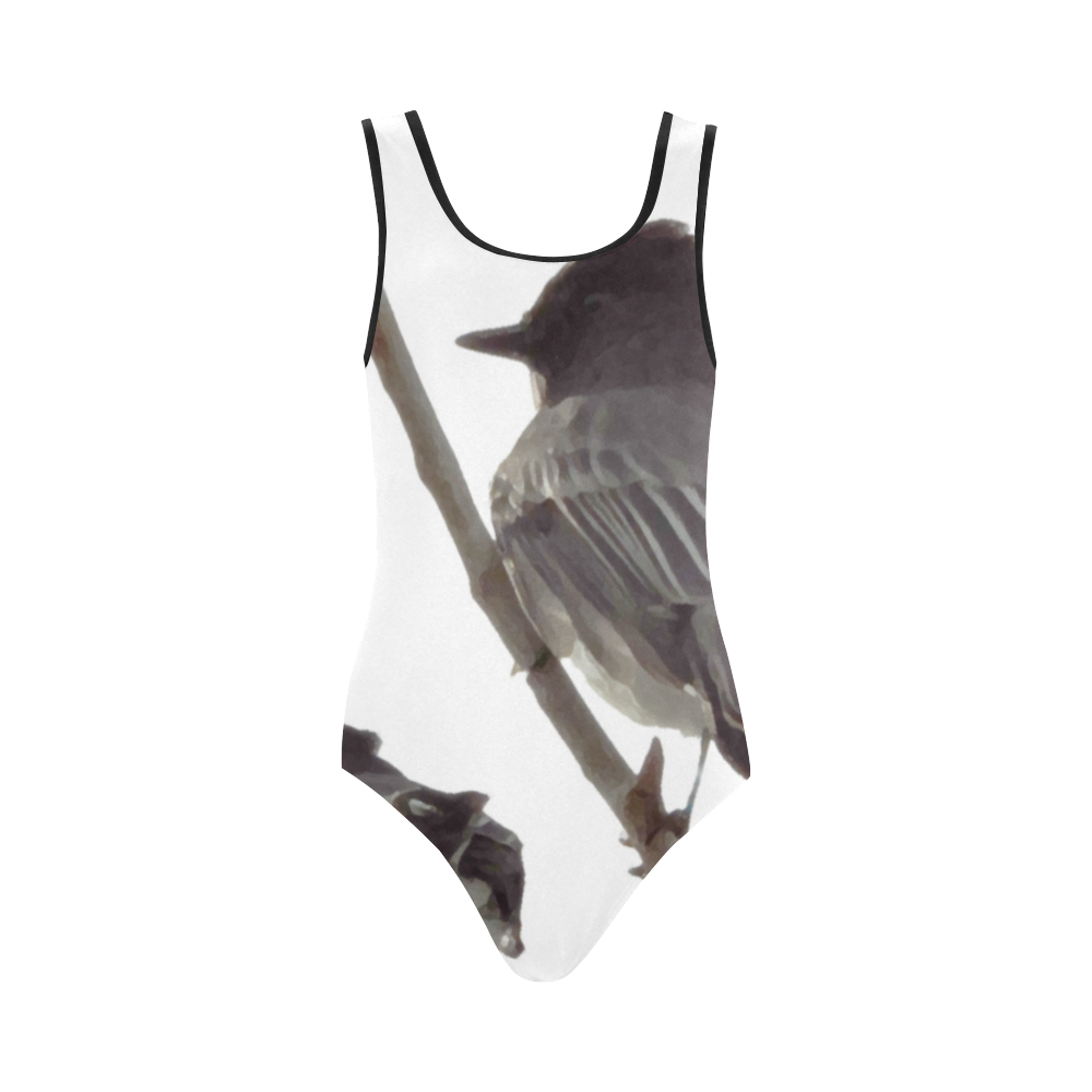 Winter Birds Vest One Piece Swimsuit (Model S04)