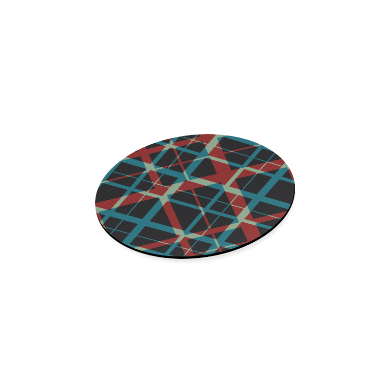 Plaid I pattern hipster style Round Coaster