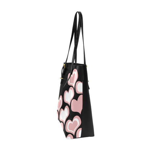 Full of hearts - black Euramerican Tote Bag/Small (Model 1655)