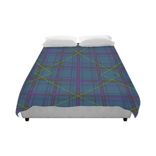 Neon Plaid 80's style design Duvet Cover 86"x70" ( All-over-print)