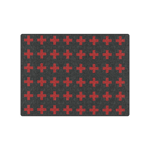 Punk Rock style Red Crosses pattern Blanket 50"x60"