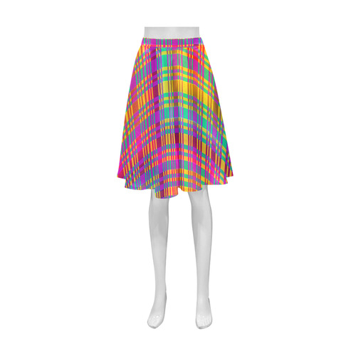 Rainbow Tartan Athena Women's Short Skirt (Model D15)