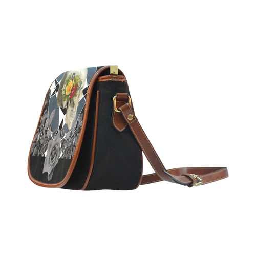 collage_ Growing _ Gloria Saanchez Saddle Bag/Small (Model 1649)(Flap Customization)