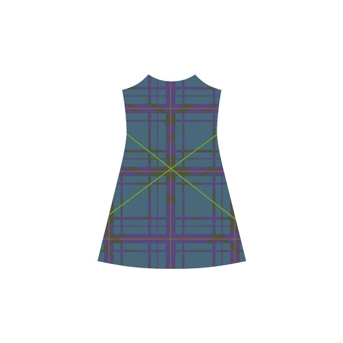 Neon Plaid modern 80's design Alcestis Slip Dress (Model D05)