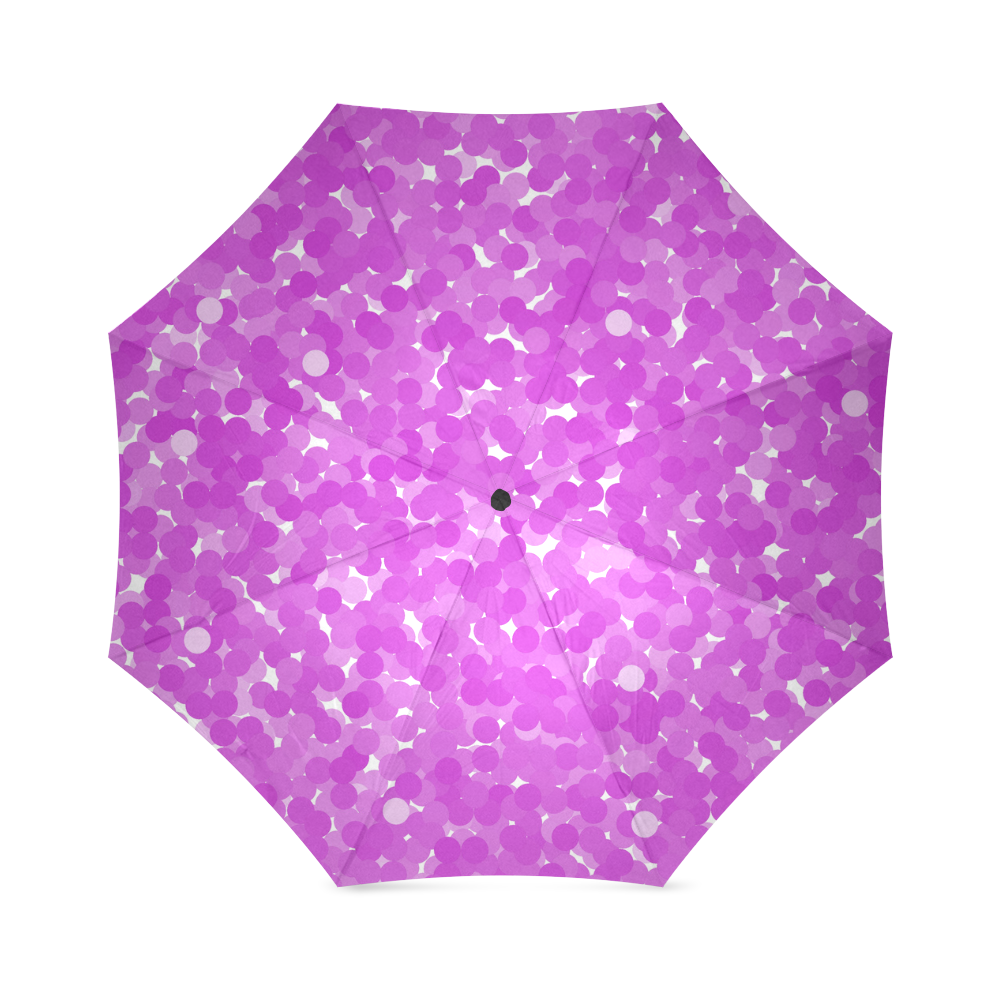 Dazzling Violet Polka Dot Bubbles Foldable Umbrella (Model U01)