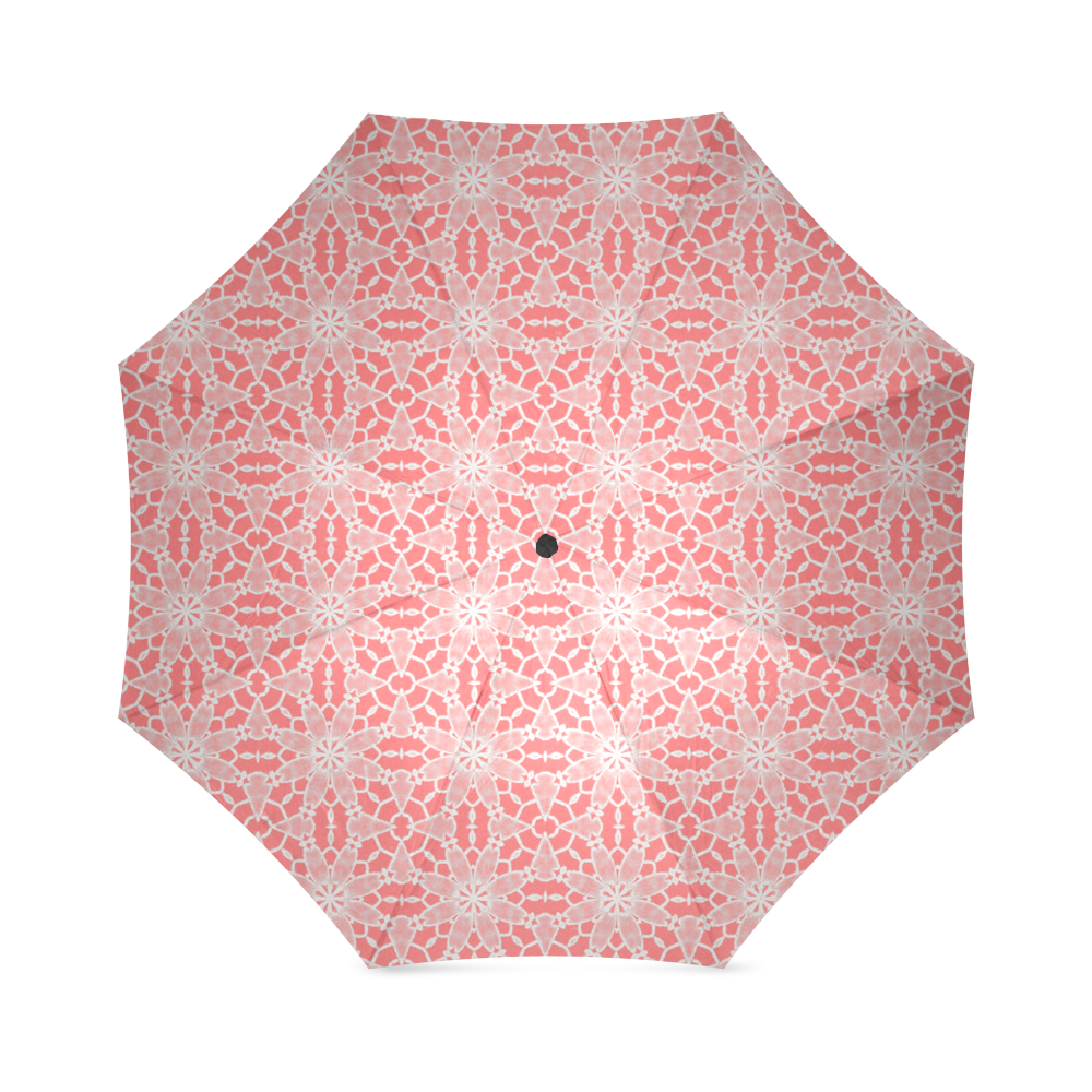 Sexy Coral Floral Lace Foldable Umbrella (Model U01)