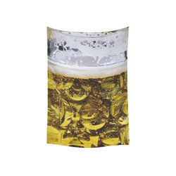 Photography - real GLASS OF BEER Cotton Linen Wall Tapestry 40"x 60"