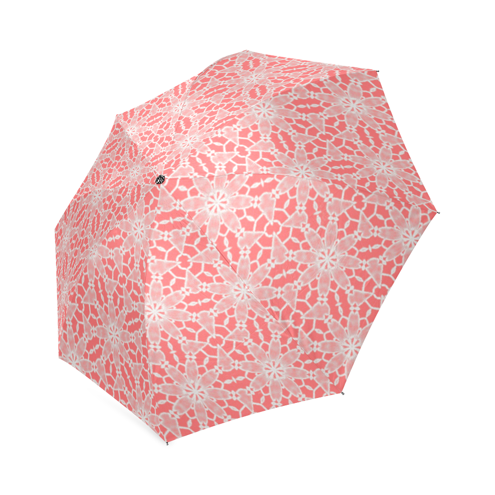 Sexy Coral Floral Lace Foldable Umbrella (Model U01)