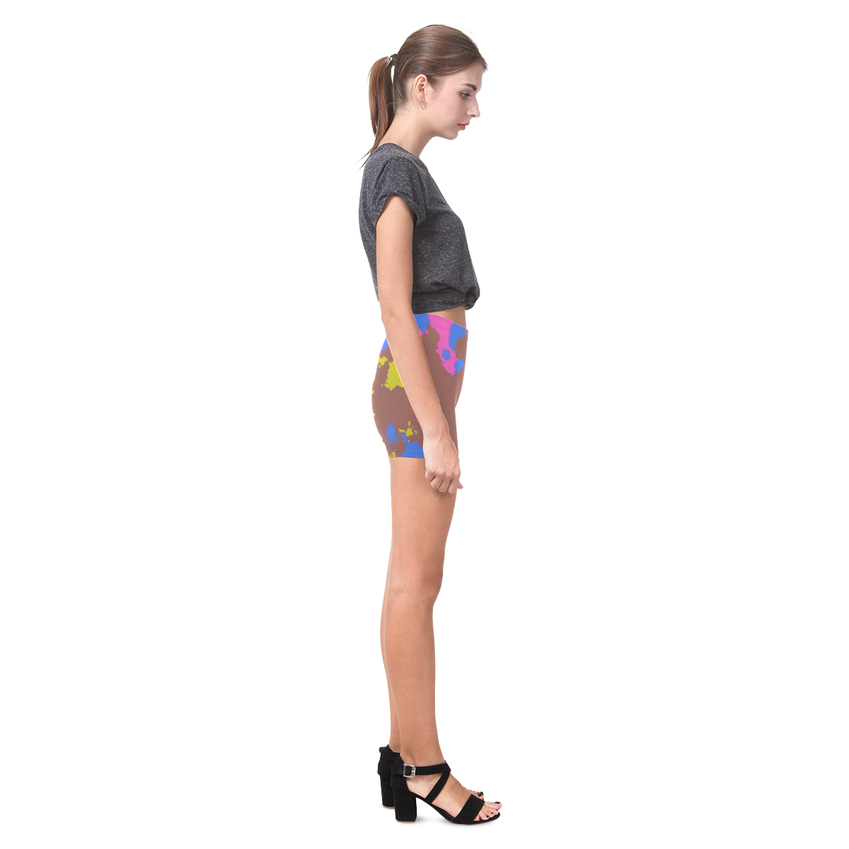 Retro texture Briseis Skinny Shorts (Model L04)