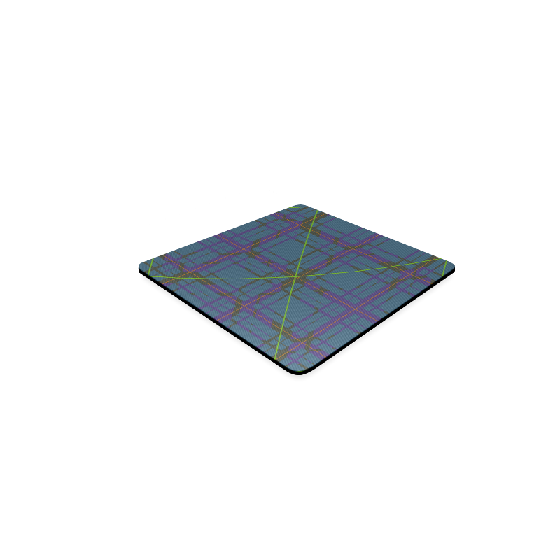 Neon Plaid modern 80's design Square Coaster