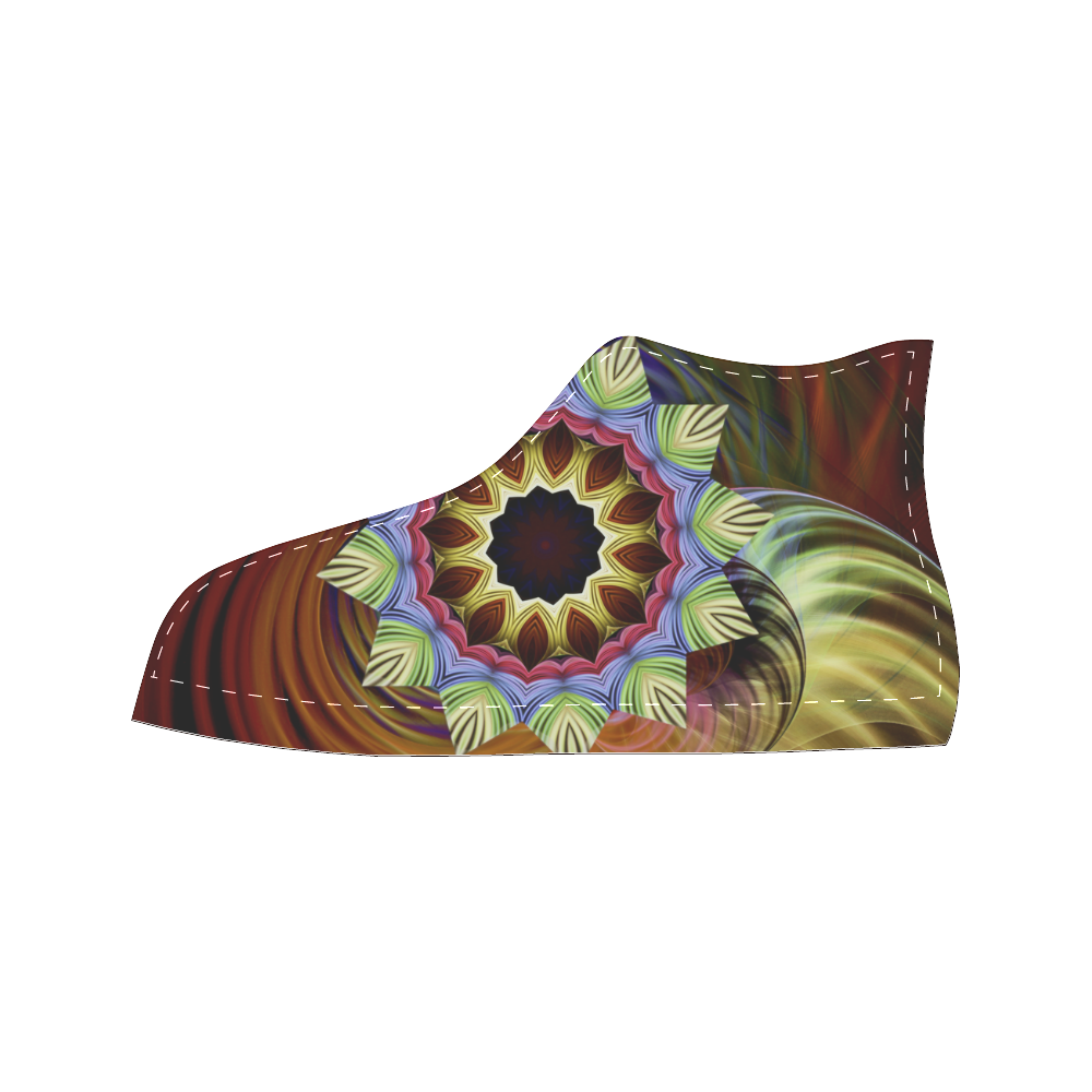 Love Energy Mandala High Top Canvas Women's Shoes/Large Size (Model 017)