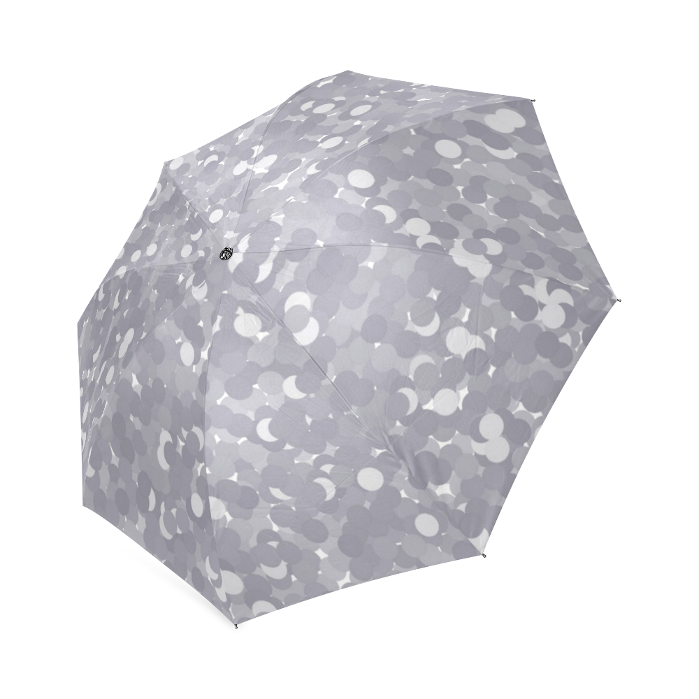 Lilac Gray Polka Dot Bubbles Foldable Umbrella (Model U01)