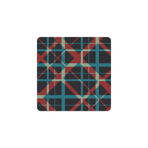 Plaid I pattern hipster style Square Coaster